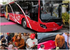 Walikota Surabaya Tri Risma Soft Launching Operasi Suroboyo Bus