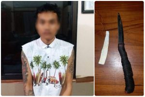 Satgas IV Tergabung Ops Pekat Agung 2018 Amankan Pemuda Kedapatan Membawa Sajam