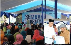 Wabup Banyuwangi Hadiri Pembagian Sembako Gratis PT. Pelindo III Tanjung Wangi di Banyuwangi