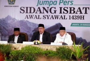 Pemerintah Tetapkan Idul Fitri 1 Syawal 1439 H Esok Hari, Jumat 15 Juni 2018