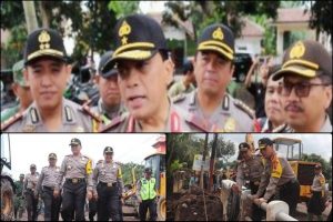 Kapolres Banyuwangi Dampingi Waka Polda Jatim Pantau TPS dan Tinjau Wilayah Terkena Banjir Bandang di Banyuwangi