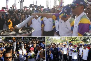 Kapolda Bali Ikut Meriahkan Penyambutan Api Obor Asian Games XVIII di Pantai Kuta
