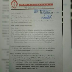 Terkait Surat Edaran DP Nomor 371/DP/K/VII/2018, DPP IMO Layangkan Gugatan ke PN Jakpus