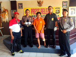 Polsek Kuta Utara di Back Up Tim Jatanras Polda Bali Lumpuhkan Pelaku Spesialis Penjambretan