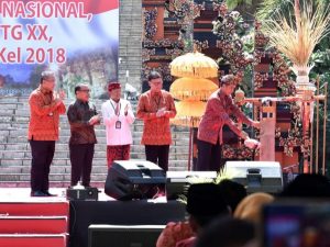 Presiden Jokowi Buka Temu Karya Nasional TTG XX dan PINDesKel 2018, Gubernur Bali Ucapkan Selamat Datang