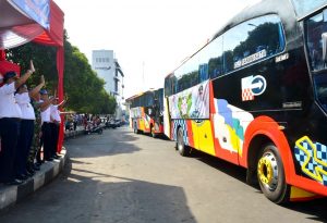 Arus Balik Lebaran, Sebanyak 7 Armada Bus Diberangkatkan di Jember