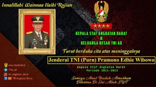 Mantan Kasad ke-27, Jenderal TNI Purn Pramono Edhie Wibowo Tutup Usia
