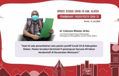 Klaten Tambah 1 Pasien Positif Covid-19, Asal Wonosari dan Total Jadi 90 Orang