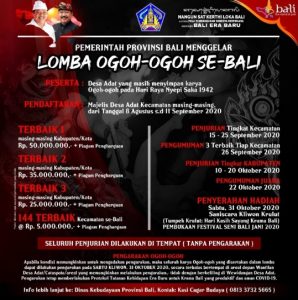 Total Hadiah 1,7 M, Pemprov Bali Sesuaikan Jadwal Lomba Ogoh-Ogoh di Masa Pandemi Covid-19