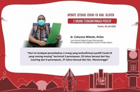 Gustu PP Covid-19 Klaten: Tambah 2 Pasien Positif, Warga Juwiring dan Manisrenggo