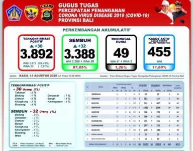 Pasien Sembuh Covid-19 di Bali Terus Naik, Persentase Capai 87,05 Persen
