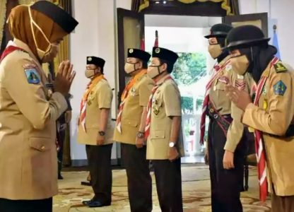 Gubernur Jatim Ajak Gerakan Pramuka untuk Memutus Rantai Penyebaran Covid-19