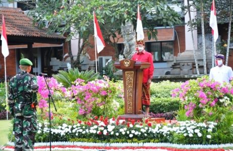 Upacara Peringatan HUT RI ke-75 di Pemprov Bali Penuh Khidmat dan Tetap Ikuti Protokol Kesehatan