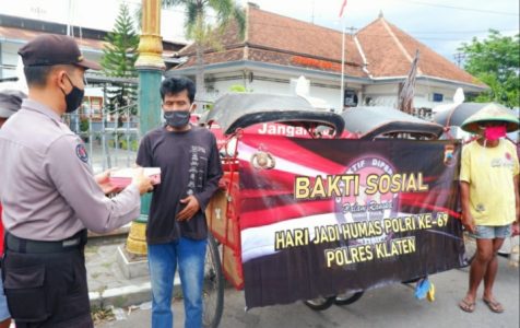 Peringati Hari Jadi Humas Polri ke-69 2020, Jajaran Subbag Humas Polres Klaten Gelar Baksos