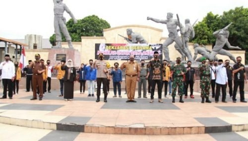Polres Klaten dan Elemen Masyarakat Gelae Deklarasi Bersama Menolak Unjuk Rasa Anarkis