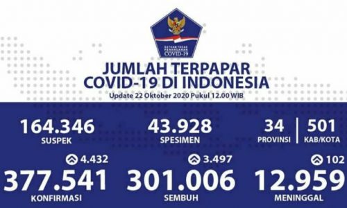 Indonesia Per Hari Ini: Pasien Sembuh Covid-19 Bertambah 3.497, Jumlah Kumulatif 301.006 Orang