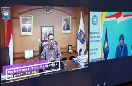 Mendagri Pimpin Pelantikan dan Sertijab Pengurus TP PKK Pusat Masa Bakti 2020-2024 Secara Virtual