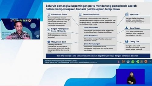 Terkait Pembelajaran Tatap Muka, Pemerintah Pusat Beri Kewenangan Penuh Pemda Tentukan Izin