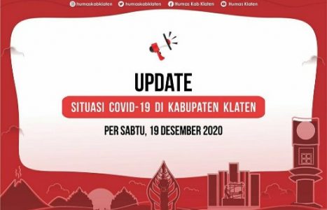 Berikut Data Perkembangan Covid-19 di Klaten Per 19 Desember 2020