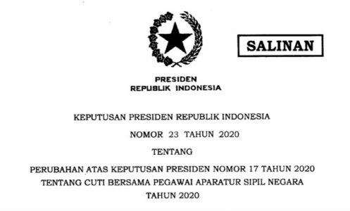 Inilah Keppres tentang Cuti Bersama Pegawai Aparatur Sipil Negara Tahun 2020