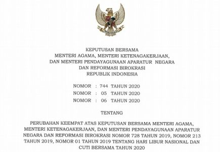 Pemerintah Resmi Hapus Tiga Hari Cuti Bersama 2020