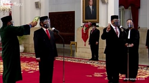 Presiden Joko Widodo Lantik Irjen Pol Petrus Golose Sebagai Kepala BNN dan Hartono Kepala BRGM