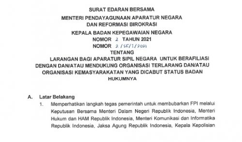 Surat Edaran Bersama MenPANRB dan Kepala BKN, Langkah Tegas Guna mencegah ASN dari Paham Radikalisme