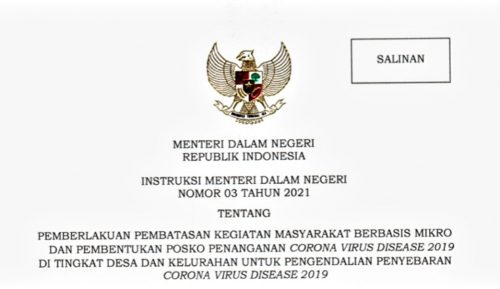 Mendagri Keluarkan Instruksi Tentang PPKM Berbasis Mikro dan Pembentukan Posko Penanganan COVID-19 di Tingkat Desa dan Kelurahan