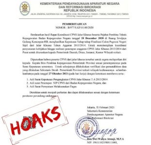 Awas! Beredar Surat Palsu Pengangkatan CPNS 2013/2014 Catut Nama KemenPANRB