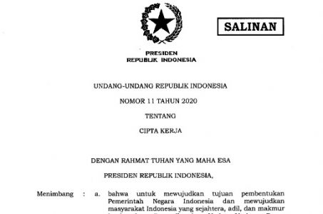 Pemerintah Terbitkan 49 Peraturan Pelaksana Undang-Undang Nomor 11 Tahun 2020 Tentang Cipta Kerja