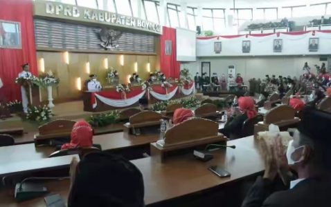 Bupati Boyolali Terpilih Beri Sambutan Perdana Dalam Paripurna DPRD