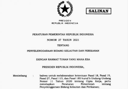 KKP: PP No 27/2021 Jamin Kemudahan Usaha Perikanan Tangkap