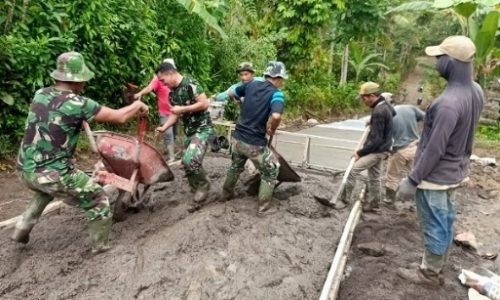 Program TMMD ke-110,  Lancarkan Akses Jalan Rabat Beton untuk Aktivitas Warga