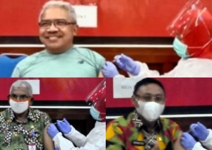 Kadinsos, Kadisnakertrans dan KaDPMD Terima Vaksin Kedua
