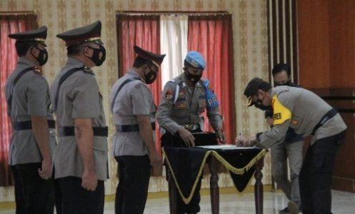 Kapolres Klaten Pimpin Upacara Sertijab 7 Jabatan Kapolsek