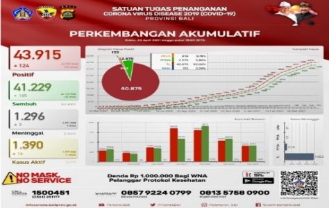 Berikut Update Penanggulangan Covid-19 di Bali Hingga Per 24 April 2021