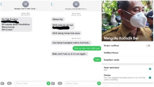 Awas! Aksi Modus Penipuan Catut Nama Plt Kepala Dinas Pendidikan Banyuwangi di Banyuwangi