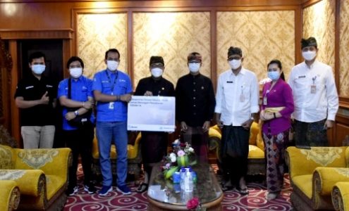 Pemkot Denpasar Terima Bantuan CSR Masker Sebanyak 4000 Pcs dari Biznet