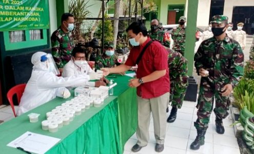 Gandeng BNNK, Personil Kodim 1616/Giayar di Tes Urine Secara Acak