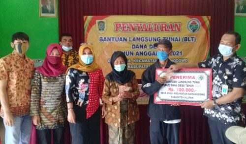 Pemdes Soka, Karangdowo Salurkan BLT DD 2021 Tahap II untuk 68 KPM Terdampak Covid-19