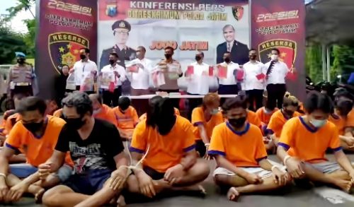 Brangus Premanisme, Tim Ditreskrimum Polda Jatim Tangkap Puluhan Preman Lakukan Pungli