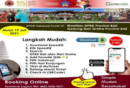 Mulai 19 Juli 2021, Layanan Vaksinasi di DPRD Bali dan Gedung Nari Graha Dibuka Kembali