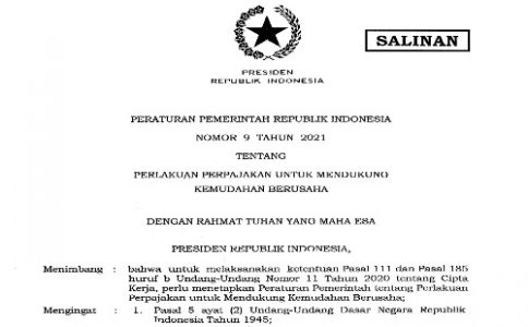 Tertuang dalam PP Nomor 91 Tahun 2021: Pemerintah Turunkan Tarif PPh Bagi Investor Domestik