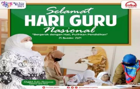 Peringatan Hari Guru Nasional 2021, Gubernur Jatim Dorong Para Guru Terus Upgrade Kemampuan dan Manfaatkan Ruang Digital