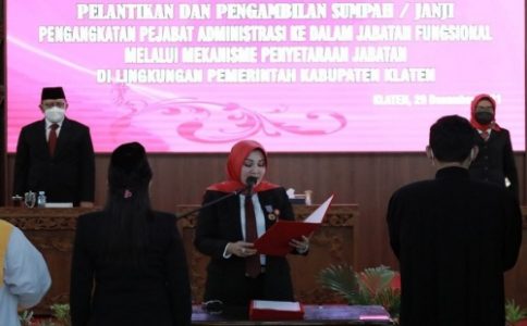 Pemberlakukan Nomenklatur Baru, 173 Pejabat di Lingkungan Pemkab Klaten Dilantik