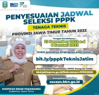 Seleksi Penerimaan PPPK Tenaga Teknis di Lingkungan Pemprov Jatim 2022 Resmi Dibuka