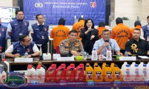 Dittipidter Bareskrim Polri Ungkap Komplotan Produsen Oli Palsu, Lima Orang Pelaku Diamankan