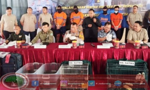 Subdit IV/Tipidter Ditreskrimsus Polda Jatim Amankan Pelaku Penjualan Satwa Dilindungi