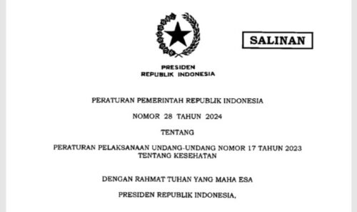 Pemerintah Terbitkan Aturan Pelaksana UU No 28/2024 tentang Kesehatan