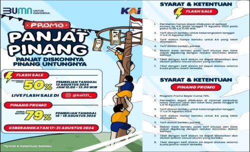 Kabar Gembira! PT KAI Hadirkan Promo “Panjat Pinang”, Potongan Harga Tiket hingga 50 Persen